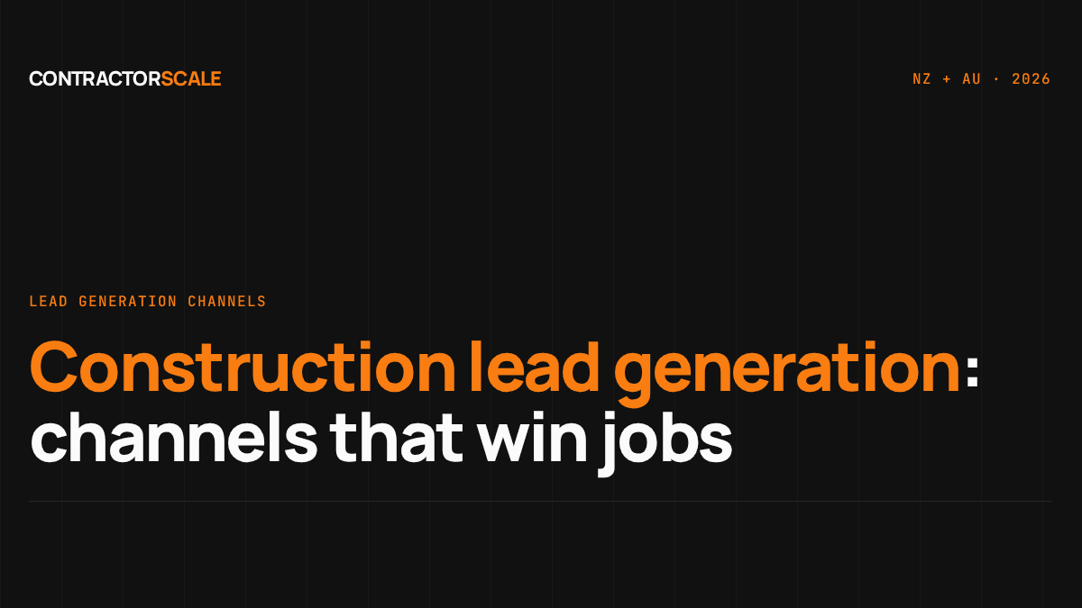 Construction Lead Generation in NZ & AU: Which Channels Actually Produce Signed Jobs