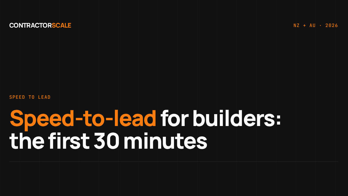 Speed-to-Lead for Builders: What Should Happen in the First 30 Minutes