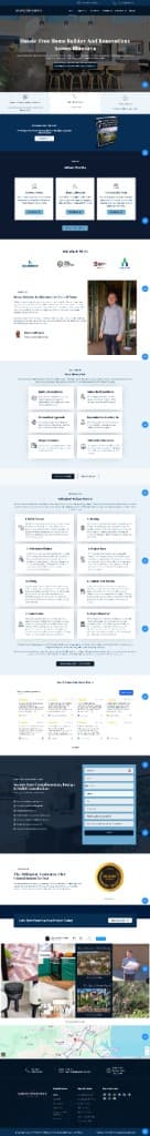 Example renovation website preview in the background.