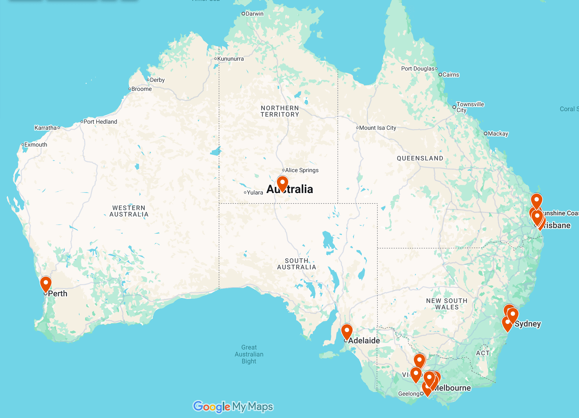Client markets across Australia