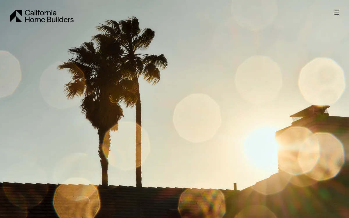 Homepage of California Home Builders, reviewed October 2026