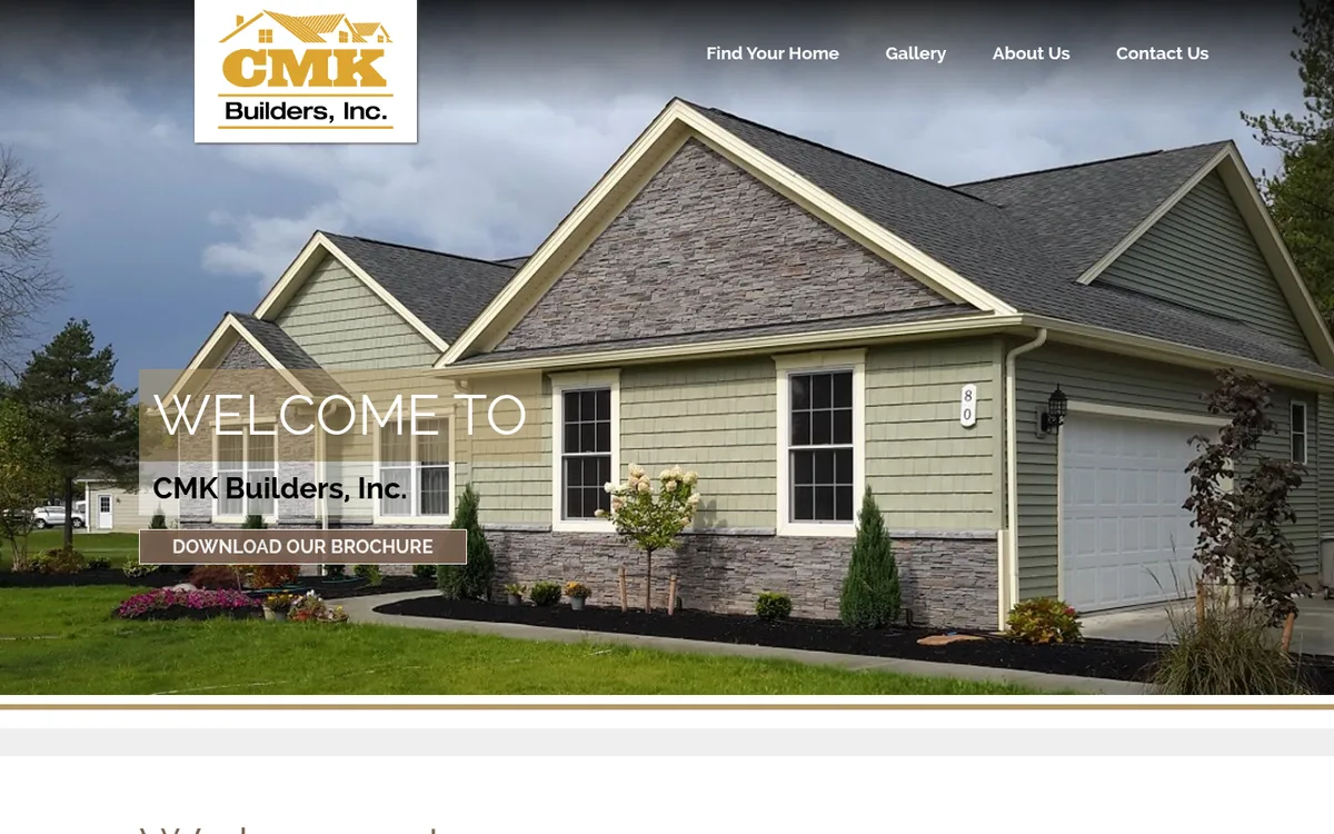 Homepage of CMK Builders, reviewed October 2026