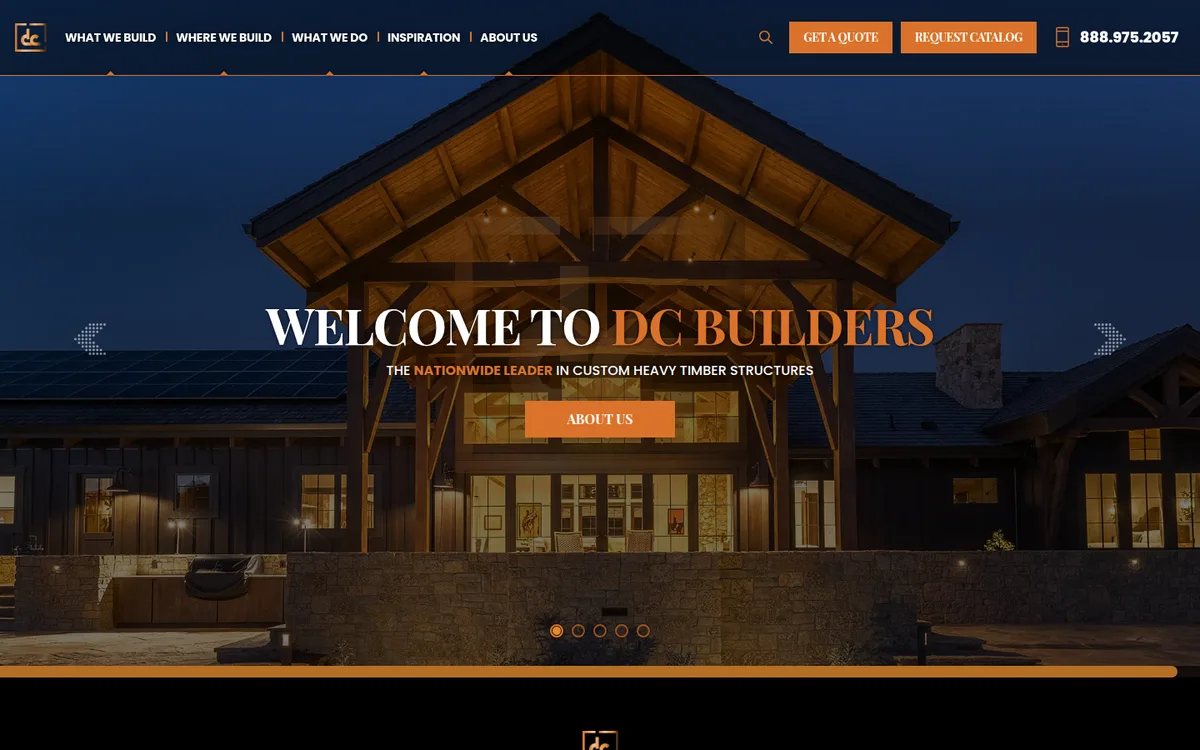 Homepage of DC Builders, reviewed October 2026