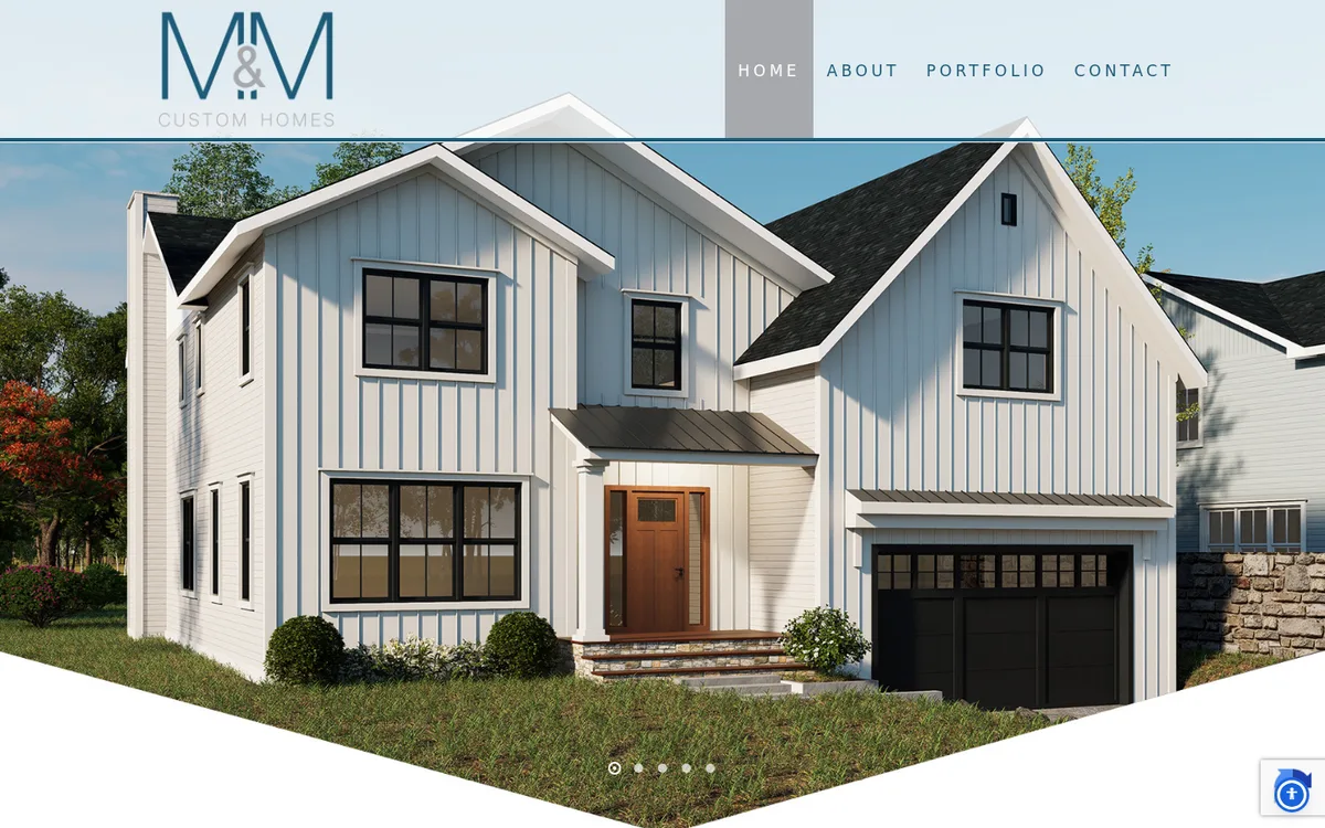 Homepage of M & M Custom Homes, reviewed October 2026