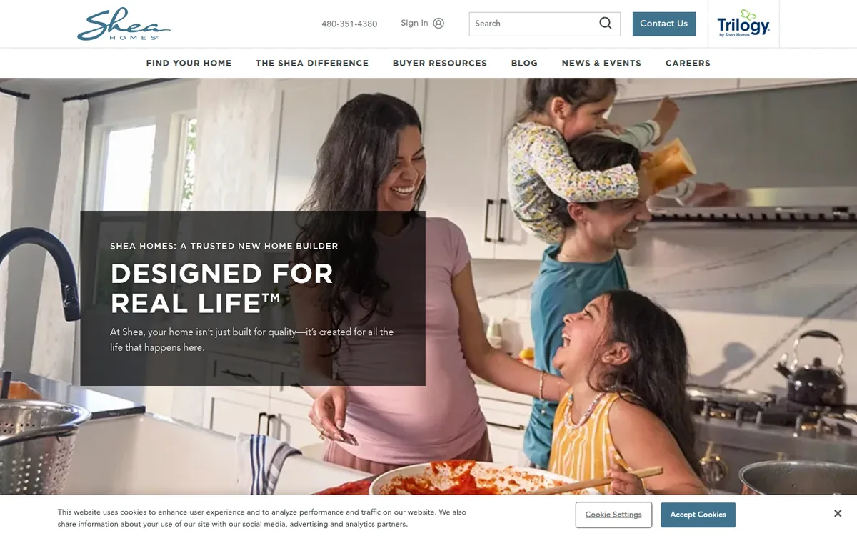 Homepage of Shea Homes, reviewed October 2026